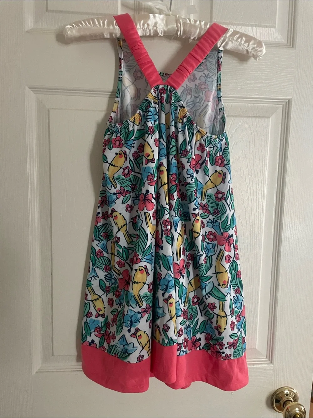 Gymboree Floral Bird Print A-Line Dress in Multicolor‎ Size 7-8